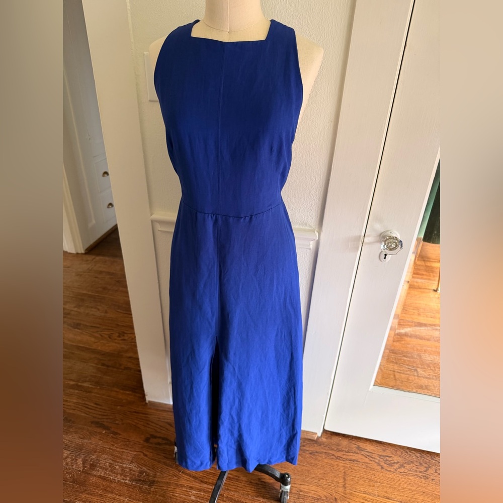 Massimo Dutti Cobalt Blue Dress -Linen like